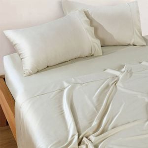 Bianca Rosebank 500TC Soft King Size Bed Sheet Set w/ 2xPillowcases Sand