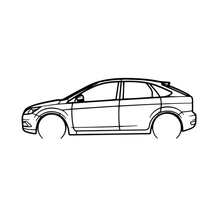 Ignite Laser Ford 2008 Focus Silhouette Metal Wall Art Rustic Metal 15.7inch/40cm