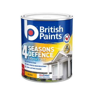 British Paints 4 Seasons Defence 1L Red Gloss Exterior Paint