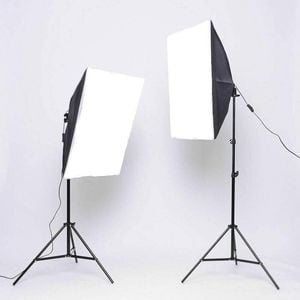 Provecta 2x150W LED Softbox Photography Studio Lighting Kit With Stands And Remote