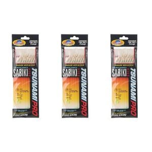 3x Tsunami 8 Red Hook Sabiki Rig - Iridescent Glo Head Flash and Beads Size 14