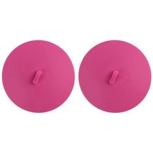 2PK Dexas 20cm Suction Lid Food Storage Cover Round Medium - Pink
