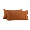 Dreamaker 250TC Cotton & Recycled Polyester Blend King Pillowcase Twin Pack Rust
