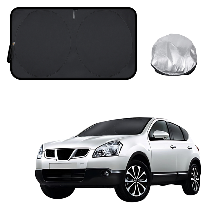 Front Windscreen Sun Shade for Nissan Dualis +2 2008 - 2014 (NJ10) - Standard 150 x 85 cm - Black