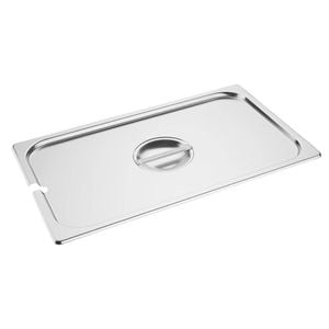 Vogue Stainless Steel Gastronorm Notched Lid 1/1 530x325mm Commercial Kitchen Food Storage Lid