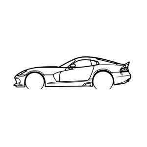 Ignite Laser Dodge 2017 Viper Srt Silhouette Metal Wall Art Rustic Metal 47inch/120cm