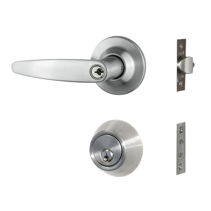 Sylvan Satin Chrome Plate Denver Entrance / Deadbolt Combo Set
