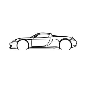 Ignite Laser Porsche 2004 Carrera GT Silhouette Metal Wall Art Rustic Metal 23.6inch/60cm