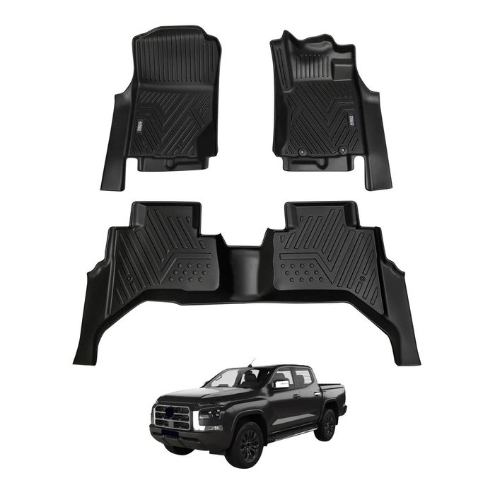 AUSGO Car Floor Mats for Mitsubishi Triton MV Next-Gen Dual Cab 2024-Onwards All-Weather Floor Liners