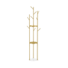 P&P Gold Tree-Branch Coat Rack With Multi-Level Round Shelves