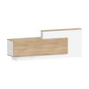Modern Furniture HELMER Reception Desk 240cm Left Panel - Oak & white