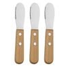 Anygleam Natural Brown 3pcs Wooden Butter Knife Kitchen Food Kitchen Tableware