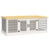 Paws and Willow Double Arctic White with Natural Top Wooden Dog Crate Hinged Door with Mesh