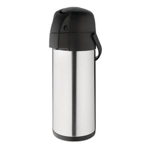 Olympia Airpot Lever Action Double Wall Stainless Steel 4l 438x150mm Hot Cold Beverage Dispenser Catering