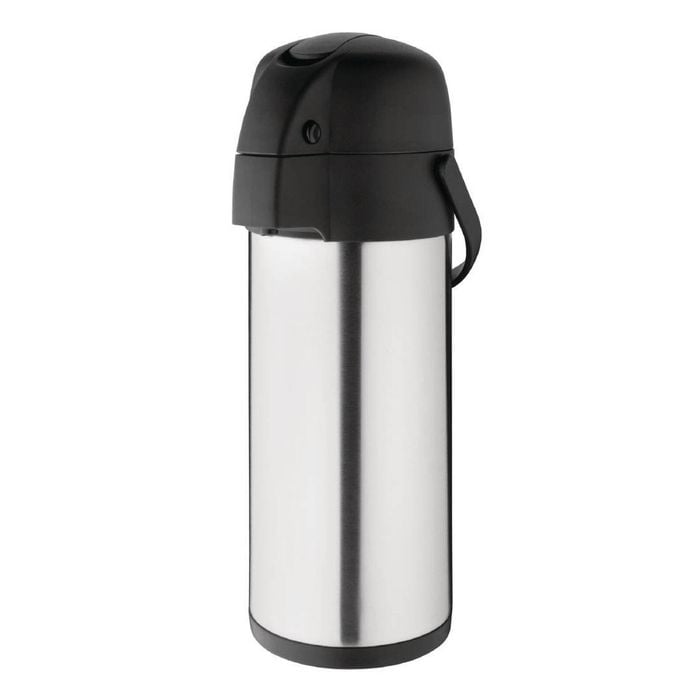 Olympia Airpot Lever Action Double Wall Stainless Steel 4l 438x150mm Hot Cold Beverage Dispenser Catering