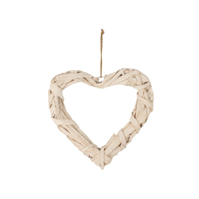Maine & Crawford Duke Wrapped 35cm Heart Wall Decor - White
