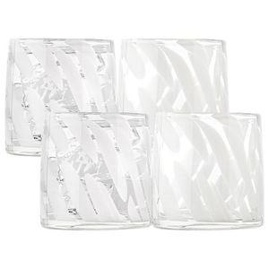 4pc Ecology Camille Soda Lime Glass Tumblers Drinking Cups 260ml White