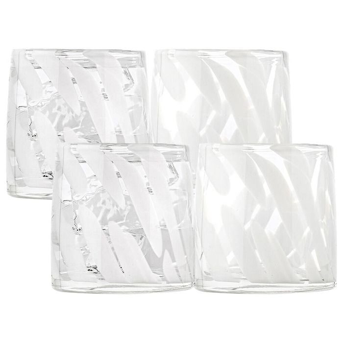 4pc Ecology Camille Soda Lime Glass Tumblers Drinking Cups 260ml White