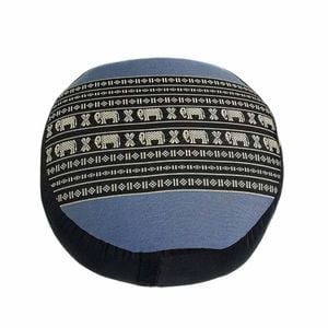 Handmade 40cm Round Meditation Cushion - Organic Kapok Filled Zafu Ottoman Pouf For Yoga And Shavasana