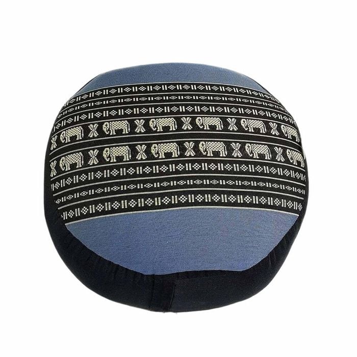Handmade 40cm Round Meditation Cushion - Organic Kapok Filled Zafu Ottoman Pouf For Yoga And Shavasana