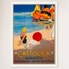Galrie Captivating Italian Vintage Travel Poster - Cattolica Rimini, Italy Wall Art Décor, White Frame, 50 x 70cm (20 x 28inch)