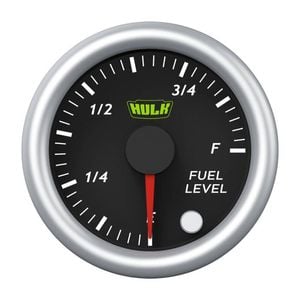 Hulk Pro Fuel Level Gauge w/ Built-In Ohm Converter 52mm Black/Silver