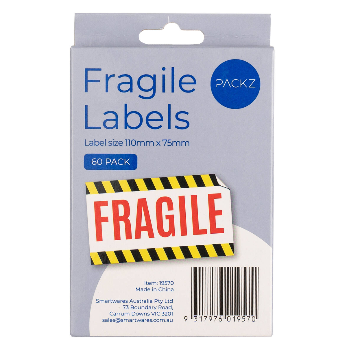 Packz 110 x 75mm Fragile Labels - 60 Pack - Bunnings Australia