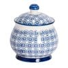 Nicola Spring Hand Printed Sugar Bowl - Stoneware Tea Coffee Kitchen Container - 10.5cm