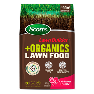 Scotts Lawn Builder 4kg Plus Organics Lawn Food And Soil Improver