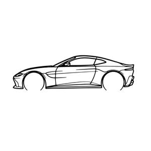 Ignite Laser Aston Martin Advantage Silhouette Metal Wall Art Rustic Metal 23.6inch/60cm