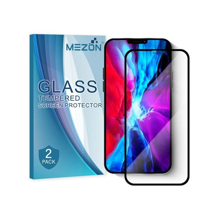 2 Pack MEZON Apple iPhone 12 Pro Max (6.7") Full Cover Tempered Glass Screen Protectors