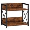 CARLA HOME 2-Tier Countertop Shelf Organizer Rustic Wood Kitchen Spice Rack for Storage, Condiments & Cabinet Organization