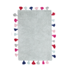 Yarra Textiles Grey Tufted Bath Mat with Tassels all sides, Woven 100% Cotton , 60cm x 90cm, 1700 gsm+