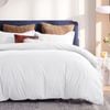 LINENOVA 100% Pure Cotton Quilt Cover Set - Super King,White