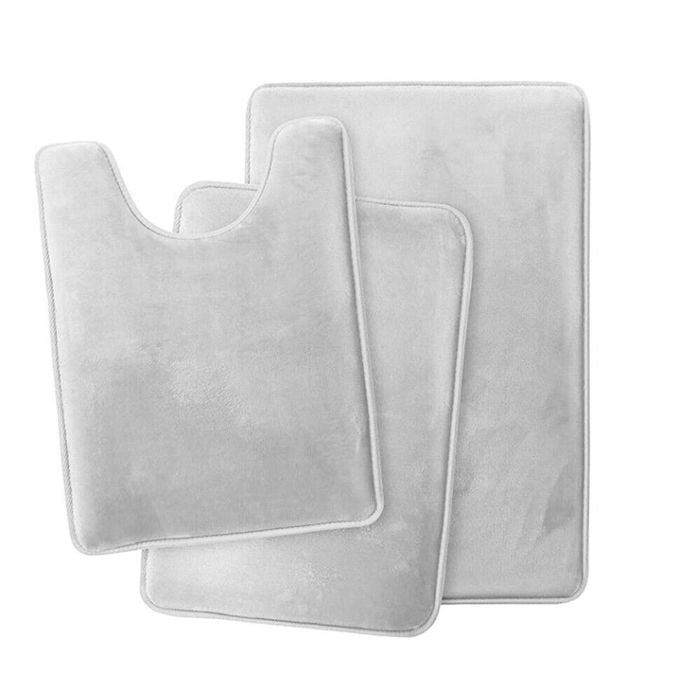 Splendid Living 3Pcs Bathroom Mat Set - Anti Slip Memory Foam