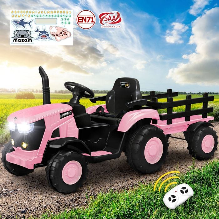 Mazam Kids Ride On Car Tractor 156 cm Remote Control Electric Pink Bunnings Australia
