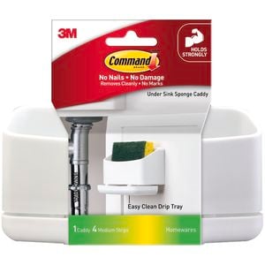 Command White Adhesive Sponge Caddy - 1 Pack