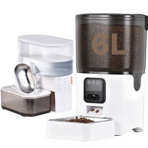 Advwin 6L Automatic Pet Feeder with Camera + Automatic Cat Water Fountain Wastewater Separation