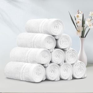 LINENOVA 10 Pack Cotton Face Towels-White