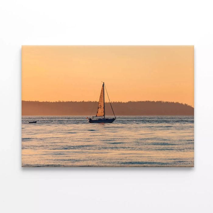 Boat on Seashore View  Print 100% Australian Made 90 x 60cm  (Stretched)