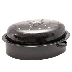 Falcon Oval Roaster 6L Black Blue & White Speckle