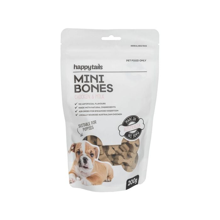 Happy Tails 200g Chicken & Milk Mini Bones Puppy Treat