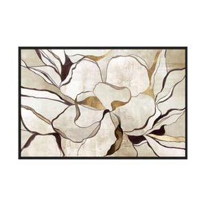 Artey | Neutral Garden Beauty - Framed Canvas - Black Frame - 80 x 120 cm