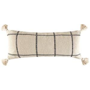 Kas Australia Windsor Filled Cushion Decor w/ Tassle Rect 35x80cm - Black