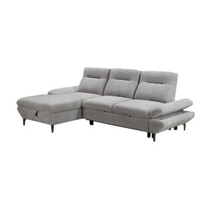 Bellemave 2 Seater Fabric Sofa Bed Lhf Storage Chaise Grey