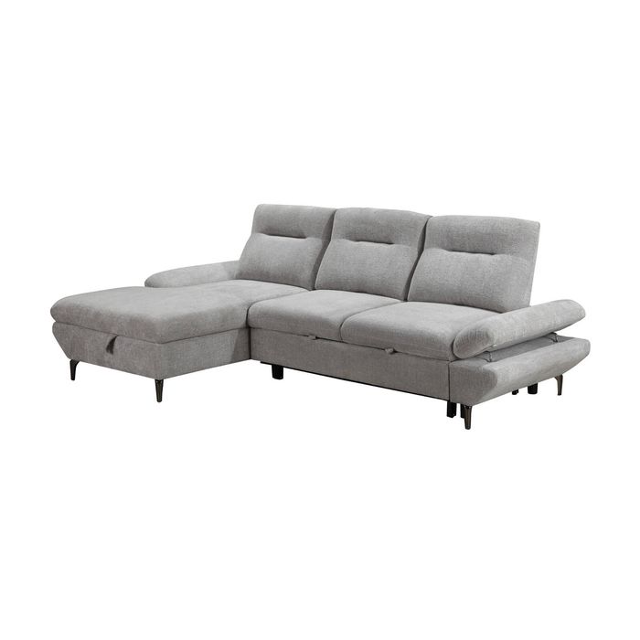 Bellemave 2 Seater Fabric Sofa Bed Lhf Storage Chaise Grey
