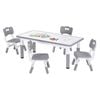 Keezi Kids Table And 4 Chairs Set Height Adjustable Toddler Activity Table Graffiti Top Grey