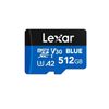 Lexar Blue 512GB microSDXC Card - C10, A2, UHS-I U3 V30 with Reader - Fast Mobile Storage