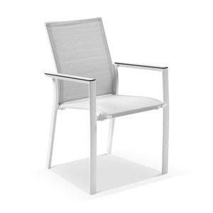 Patonga Outdoor Aluminium Sling Back Dining Chair Frost White