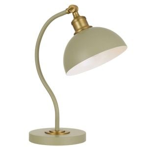 Telbix Brevik Modern Table Desk Lamp Light Metal Green Satin